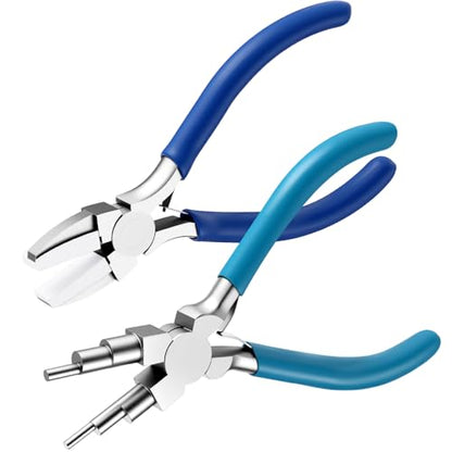 Mudder 2 Pcs Jewelry Making Tool 6 in 1 Bail Making Plier,Clear Blue - color: Clear Blue