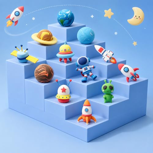 Air Dry Clay Kit -12 Space Theme Modeling Clay for Kids Arts and Crafts - color: #04Dark Blue- Children's Drem Star