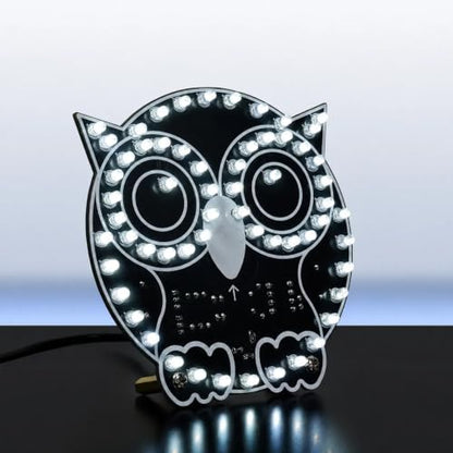 DIY Owl LED Light Soldering Kit, STC8G1K17A MCU 60 LED Owl Night Light Solder Project Kit, DIY Electronic Kits for Learning and Teaching Soldering and Electronics