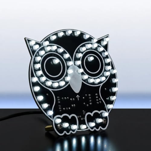 DIY Owl LED Light Soldering Kit, STC8G1K17A MCU 60 LED Owl Night Light Solder Project Kit, DIY Electronic Kits for Learning and Teaching Soldering and Electronics