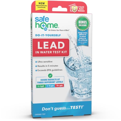 Safe Home® DIY Lead in Drinking Water Test Kit – Advanced Detection to 4 PPB – 5-Minute Test – 3 Levels of Test Results + Optional Testing at Our EPA-Certified Lab – Made in the USA – (1 Pack) - color: Single Pack