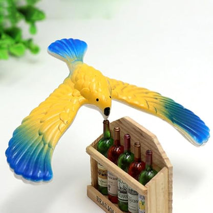 3Set Balance Bird Prop, Clear Triangle Stand Classic Gravity Balancing Eagle, Stable Anti-Fall Clear Gravity Principle Demo for Science Teaching