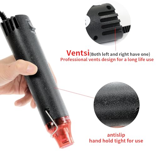 Heat Gun 300W, Handed Hot Air Gun for Crafting and DIY (Black) - color: Black