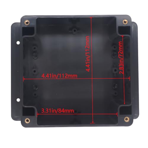 Junction Box IP65 Waterproof ABS Plastic Electrical Project Case Power Junction Boxes, Project Box with Fixed Ear Black 4.72x4.72x2.95 inch (120x120x75mm) - color: Fixed Ear Design, size: 4.72"x4.72"x2.95"
