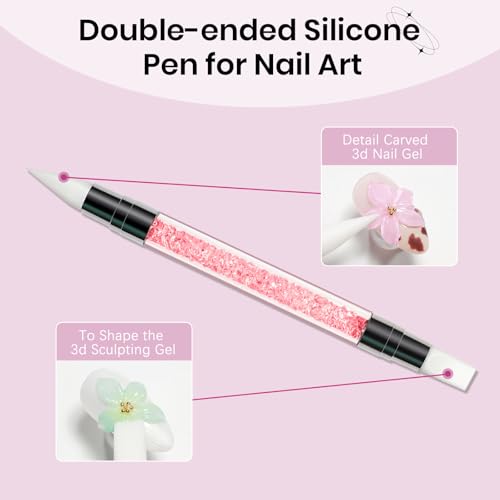 3D Sculpting Gel for Nails Art, Clear 2PCS, Non-Sticky Hard, Solid - color: Clear&Clear