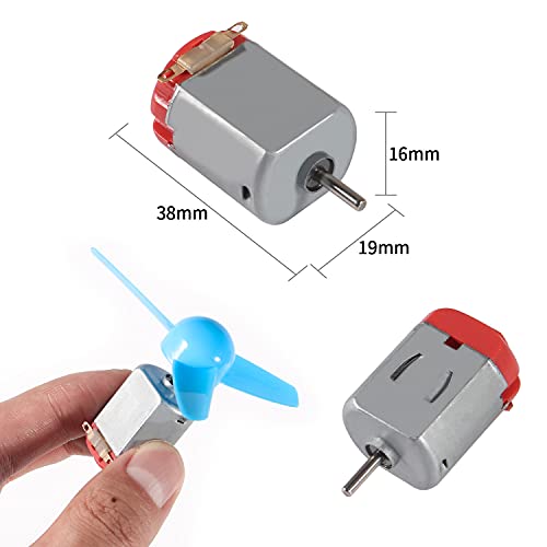 Electric DC TT Motors Kit Plastic Gears AA Battery Holder Case with Mini RC Motor 1.5-3V 15000RPM Electronic Wire Shaft Propeller 9V Battery Clip and Rocker Switch for DIY Science Projects - color: C kit