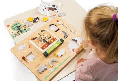 Tender Leaf Toys - Weather Watch - Educational Wooden Weatherboard for Kids - Perfect Climate Teaching Toy Station for Kids to Play and Learn for Age 3+