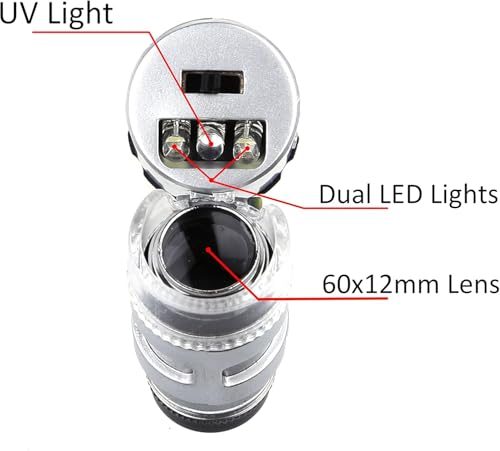 Diamond Tester Pen, High Accuracy Jewelry Diamond Tester＋200g/0.01g Mini Jewelry Scale＋60X Mini LED Magnifying, Professional Diamond Selector for Novice and Expert, Thermal Conductivity Meter - color: Diamond Tester+ Magnifier