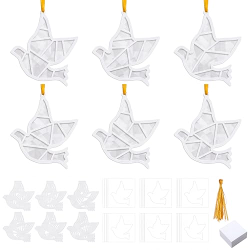 Sinload 24 Pcs Dove Craft Kit Religious Christian Peace Pigeon Ornaments - style: White Dove