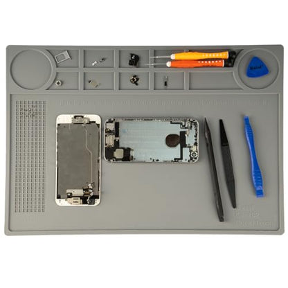 Kaisi KS-102 Repair Work Mat,Heat Resistant 932°F Silicone Soldering Mat - color: Grey, size: 15.75'' x 11''