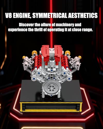 Mini V8 Engine Building Set with Motor, Battery Powered for Age 14+,1123PCS - color: Style 2