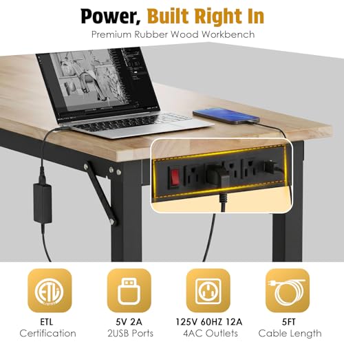 TLGREEN 48 x 20-Inch Adjustable Workbench, 2000 lb Capacity - size: 48"