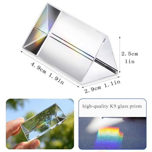 8PCS Optical Clear Crystal Triangular Prism, 50mm/2inch - size: 2"-8pcs