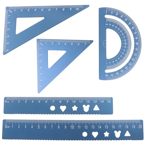 5-Piece Metal Geometry Set, Blue - color: blue