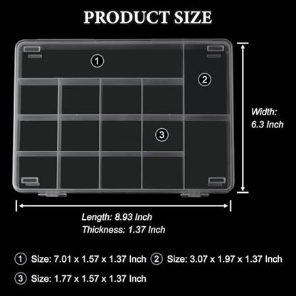 SUTOKAKA 15 Grids Plastic Organizer Storage Box for Jewelry - size: 15