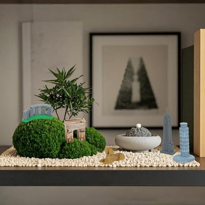 ONEST 12 Pieces Mini World Building Model Playsets Famous Architecture Figurines - style: B Set