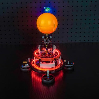 LocoLee Light Compatible with Lego Technic Planet Earth and Moon in Orbit - No Models Only Light, Creative Lighting Set Accessories Compatible with Lego Planet Earth Moon in Orbit 42179 Technic Set