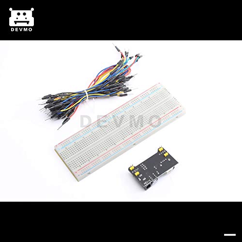 DEVMO 400/830 MB102 Point Breadboard 1660 Power Supply Module Tie Points Solderless Jumper Cables Jump Wire Compatible with Ar-duino