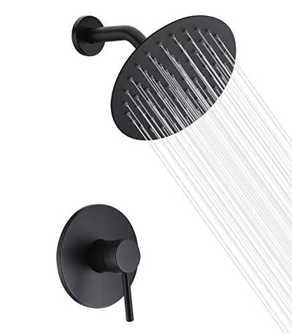 sumerain Black Shower Faucet, Matte Black Shower Fixtures Shower Mixer, Rough-in Valve Included - color: Matte Black, size: Solid Brass Valve