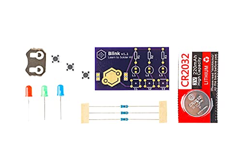 Blink LED Soldering Kit | DIY Electronics Projects for Beginners | Practice for STEM Classes & Events | Science Project Electronic Light Circuit Boards with Battery - size: Individual Pack