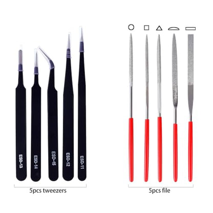 21 PCS Modeler Basic Tools Craft Set Model Building Tools Hobby Tools Kit for Model Assemble Building Repairing and Fixing TS/MXGJ-01 - color: Transparent 01