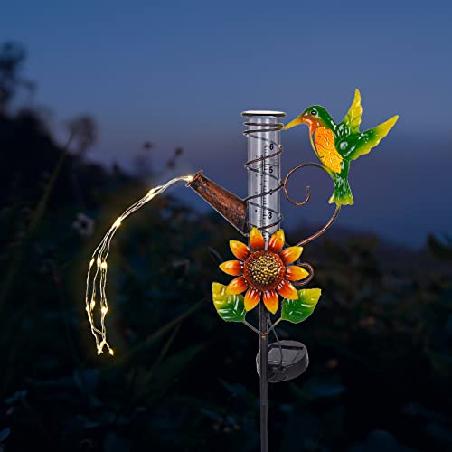 Stargarden Rain Gauge Outdoor-36 Inch Hummingbird Solar Rain Gauge - color: Hummingbird-C