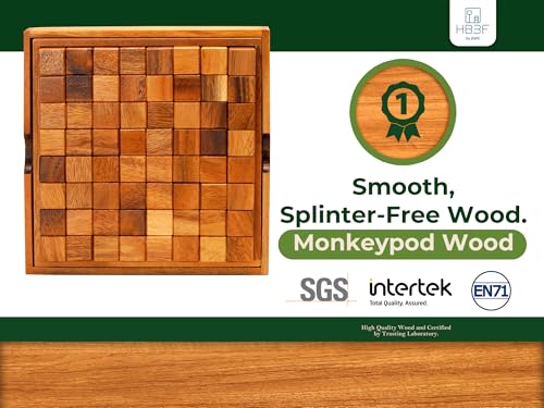 BSIRI Pentominoes Board Logic Puzzle Desk Toys Brain Games Cube Magic Educational Teaser Challenging Gift Intelligence Mind Wooden Strategy Christmas Supplies Box Master Smart Classroom