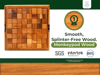 BSIRI Pentominoes Board Logic Puzzle Desk Toys Brain Games Cube Magic Educational Teaser Challenging Gift Intelligence Mind Wooden Strategy Christmas Supplies Box Master Smart Classroom
