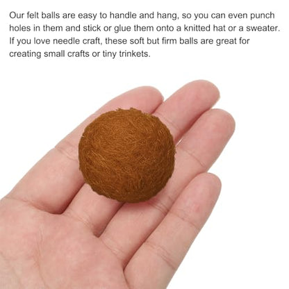 PATIKIL Wool Felt Balls Beads Wool Felting Pom 3.1cm 31mm Brown for Home Crafts Handcrafts Project DIY Pack of 10 - color: Brown