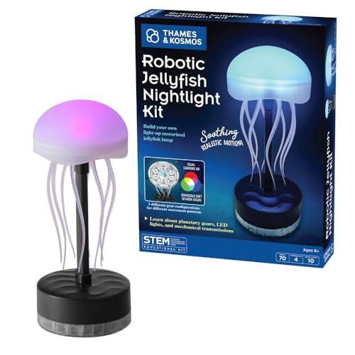 Thames & Kosmos Robotic Jellyfish Nightlight Kit | Hands-on STEM Activity, Build a Decorative, Motorized Lamp | Changes Color & Rotates | Soothing, Sensory-Friendly Motion | Engineering for Ages 8+