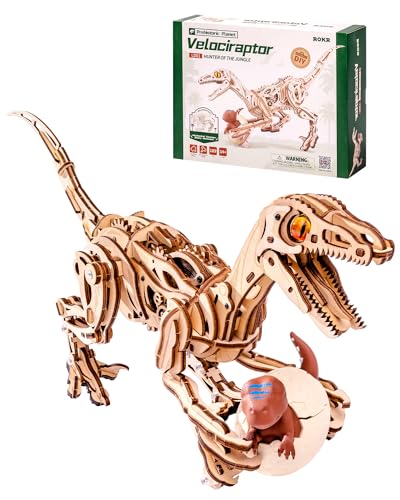 ROKR 3D Wooden Puzzles for Adults,Velociraptor Model Kit,106Piece 3D Wooden Puzzles,Gift for Adults and Teens