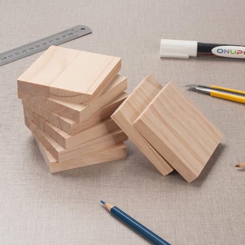3″ X 3″ Wood Squares Wooden Blocks for Crafts 1/2″ Thick, 8 PCS Blank Wood Blocks Planks Pieces for Crafting, Unfinished Wooden Boards Panels for Paintings, DIY Signs, Woodworking - size: 3″x3″x1/2″ - 8PCS