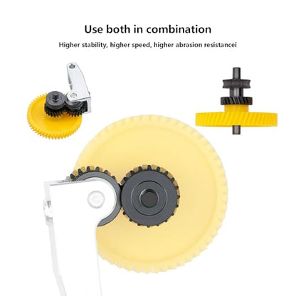 Upgrade Hardened Steel Extruder Gear Assembly for Bambu Lab P1P, P1S, X1C, X1E, Oblique Tooth Nano Coating Hardened Steel Extruder Dual Gears Kit for X1/P1 Series - style: for X1/P1
