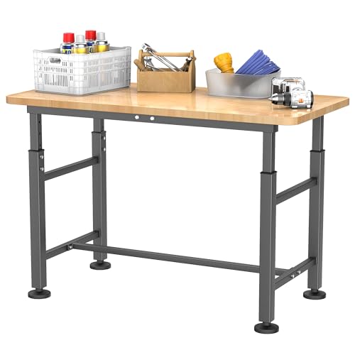 EVERHANGER Workbench for Garage, Heavy Duty Adjustable Height Work Table - size: Large