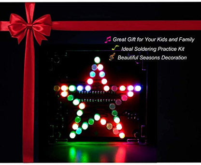 Star Shaped Soldering Practice Kit Electronics DIY Soldering Project, Colorful Flashing with Beep Music for Practicing Assemble, Creative Present, New Version