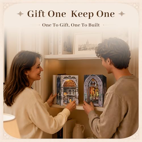 MiniCity 2-Piece Book Nook Kit Set, DIY Miniature House Kit for Adult - color: Pantheon & Duomo Di Mliano