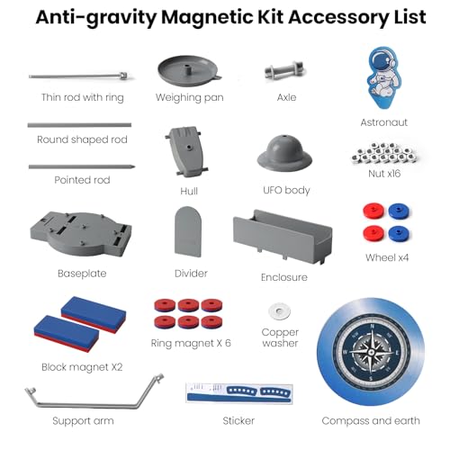 12-in-1 Anti Gravity Magnetic Levitation Science Kit,Physics Magnet Toys