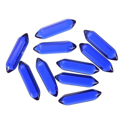 MECCANIXITY 10 Pack Blue Quartz Crystals, Polished Crystals Bulk Hexagonal Shaped Meditation Gemstone for Jewelry Making Energy Balance Accessories Gifts - color: Blue Quartz