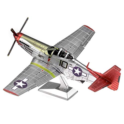 Metal Earth Fascinations Premium Series Tuskegee Airmen P-51D Mustang Red Tail 3D Metal Model Kit