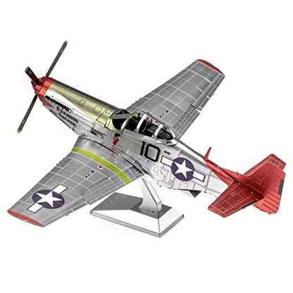 Metal Earth Fascinations Premium Series Tuskegee Airmen P-51D Mustang Red Tail 3D Metal Model Kit