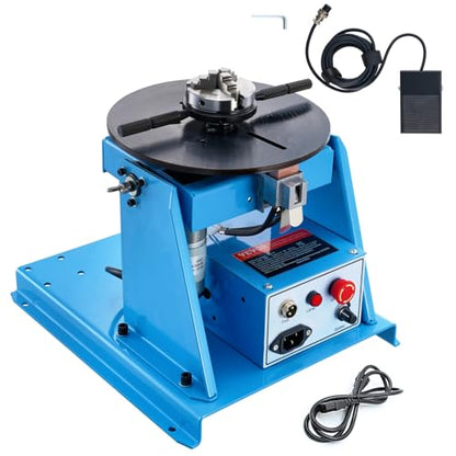 VEVOR Rotary Welding Positioner 10KG, 1-12 RPM 20W, Adjustable 0-90° Turntable with 8.1 Inch 3-Jaw Chuck, Compact Welder Machine for Precision Cutting, Grinding, Assembly, and Testing