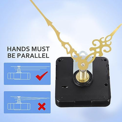DOITOOL 4 Pcs Quartz Clock Mechanism Kit with 6 Gold Hand Sets
