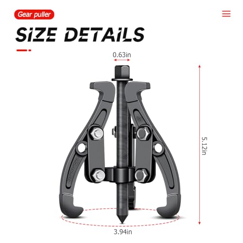 BELOMI 4 Inch 3-Jaw Bearing Puller with Reversible Jaws - size: 4 inch