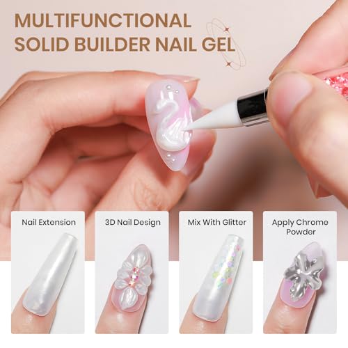 3D Sculpting Gel for Nail Art, 60g Large Capacity Pearl White - color: Pearl White