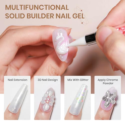 3D Sculpting Gel for Nail Art, 60g Large Capacity Pearl White - color: Pearl White