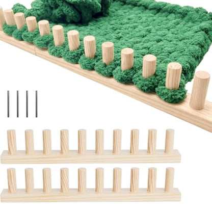 GIFMFTHK Lightweight Solid Wood Chunky Knitting Loom Kit -30" Modular Frame - size: 30 Inches