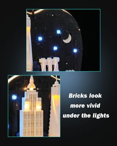 LED Lighting Set Compatible with Lego 21066 New York City – The Big Apple Set, DIY Light Up Kit for 21066 Building Blocks Model (Building Sets Not Included) - style: 21066 New York City – The Big Apple Set