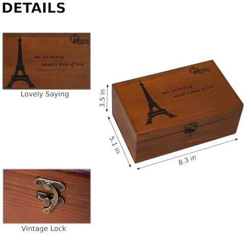 Wooden Sewing Kit Box, Wooden Sewing Box with Sew Kit Accessories - color: Retro Tower