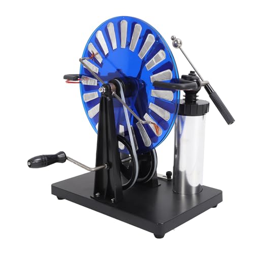 Electrostatic Induction Motor, PVC Hand Crank Spark Discharge Static Electricity Generator, Brighter Spark, Longer Time Interval, Dark Room Observation, Electric Shock Avoidance, for Science Education