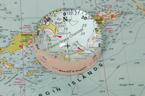 WEEMS & PLATH Crystal Magnifier (4X) with Compass Rose (#515)